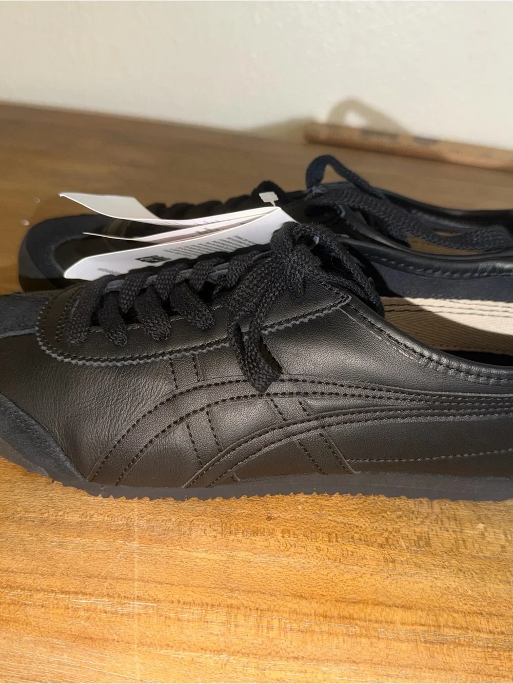 Onitsuka Tiger by Asics Men's Black Leather & Suede Sneakers with Tag